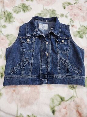Ashley By 26 International Girls Dark Blue Denim Vest